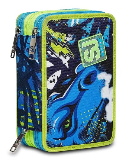 Astuccio Scuola 3 Zip Seven Sj Gang Draggy